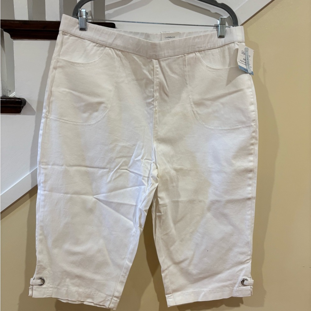 Croft & Barrow White Capri Pants Cotton Blend